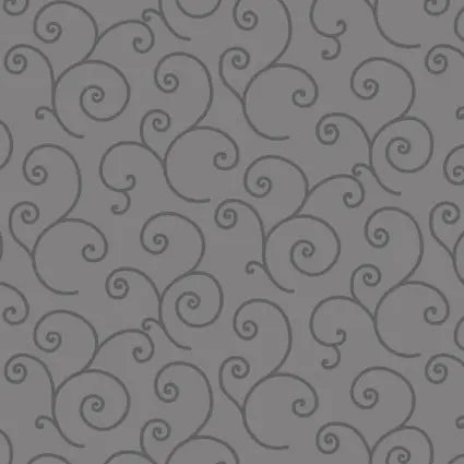 Grey Scroll Cotton Wideback Fabric - Premium Quality