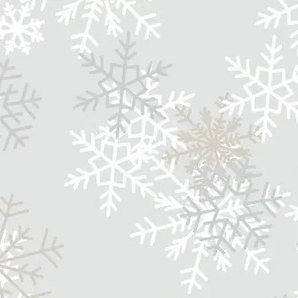 Tela de algodón Grey Snowflakes Wideback por yarda