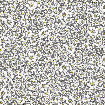 Grey Verona Allegra Blooms Cotton Fabric - 44"/45" Per Yard