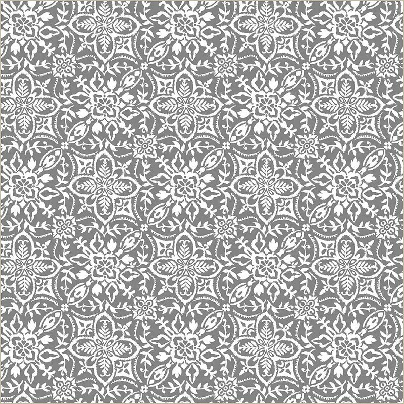 Tela de Algodón Tiling Grey Verona - 44"/45" por Yarda