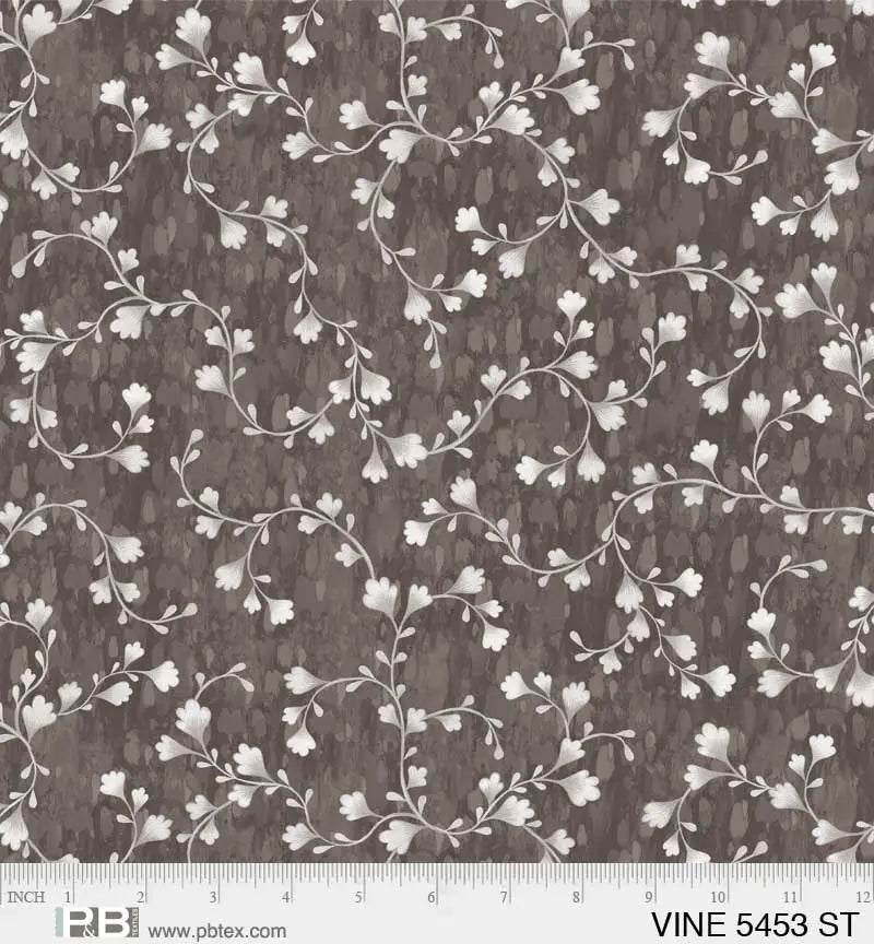 Grey Vine Scroll Cotton Wideback Fabric - Premium Quality