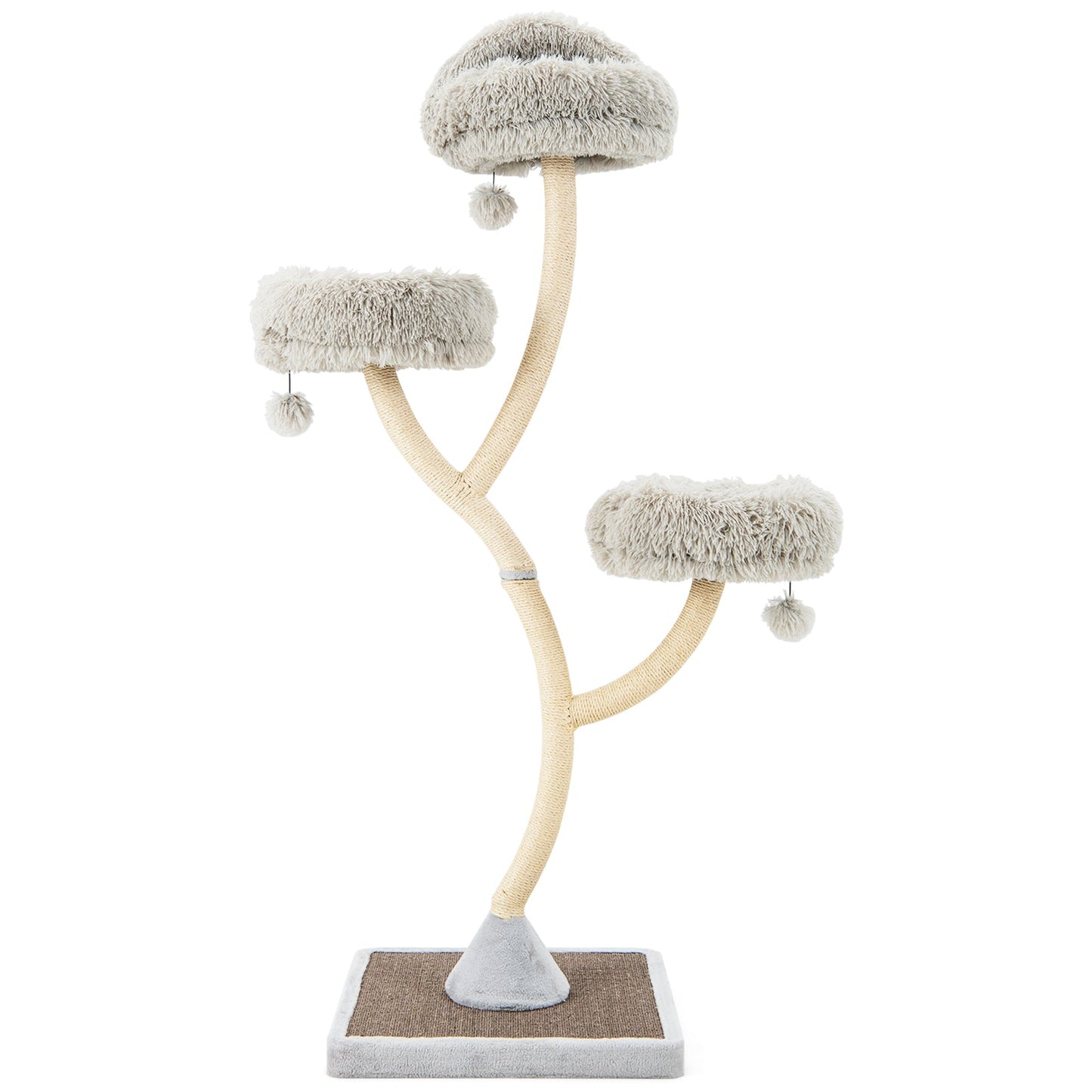 70 Inch Tall Cat Tree with 4 Layers and 3 Perches - Gray