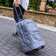 Grey Leather Carry-On Patented Roller Bag