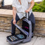 Grey Leather Carry-On Patented Roller Bag