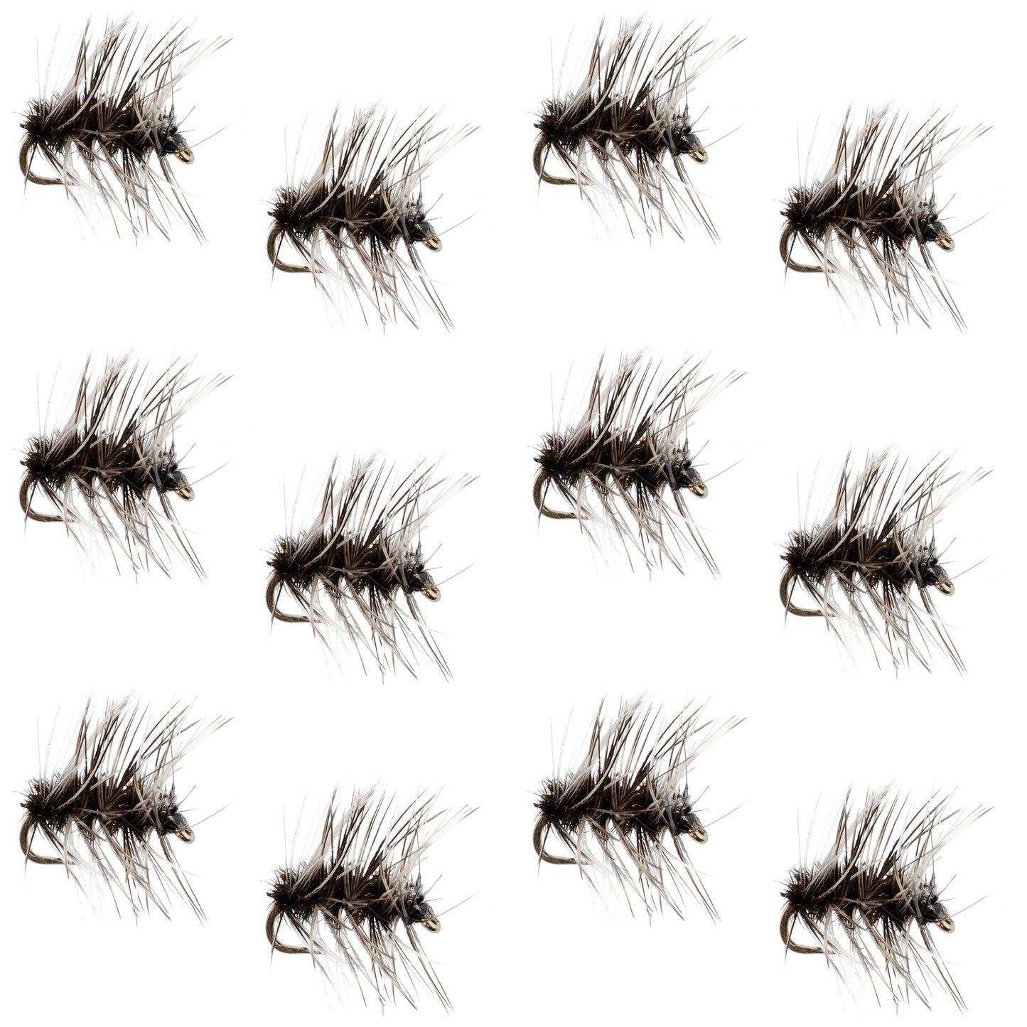 Premium Barbless Griffiths Gnat Midge Dry Flies - 12 Pack Size 20 for Trout Fishing - Korvel