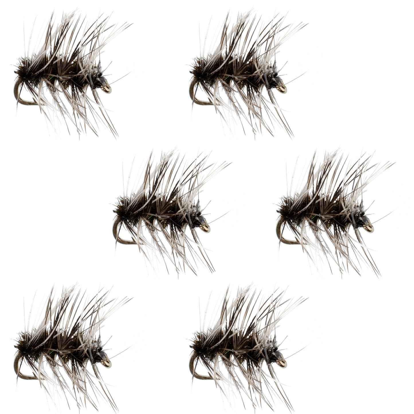 Essential Griffith's Gnat Midge Dry Flies - Set of 6 Size 20 for Trout Fishing - Korvel