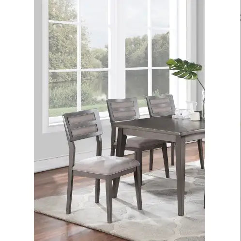 Elegant Set of 2 Dark Brown Dining Chairs with Upholstered Seats