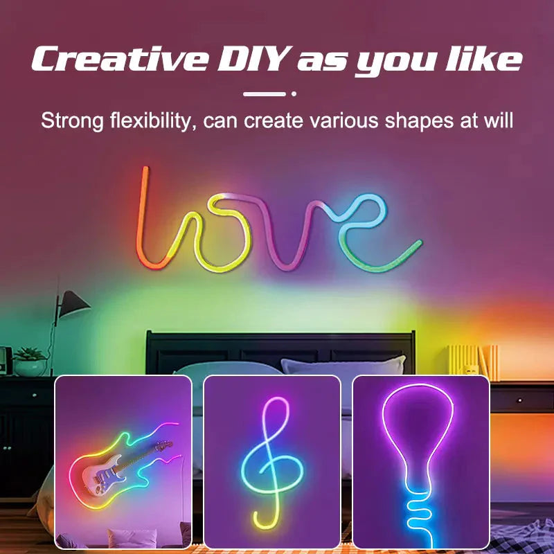 Barre lumineuse néon LED RGB avec WiFi et contrôle vocal