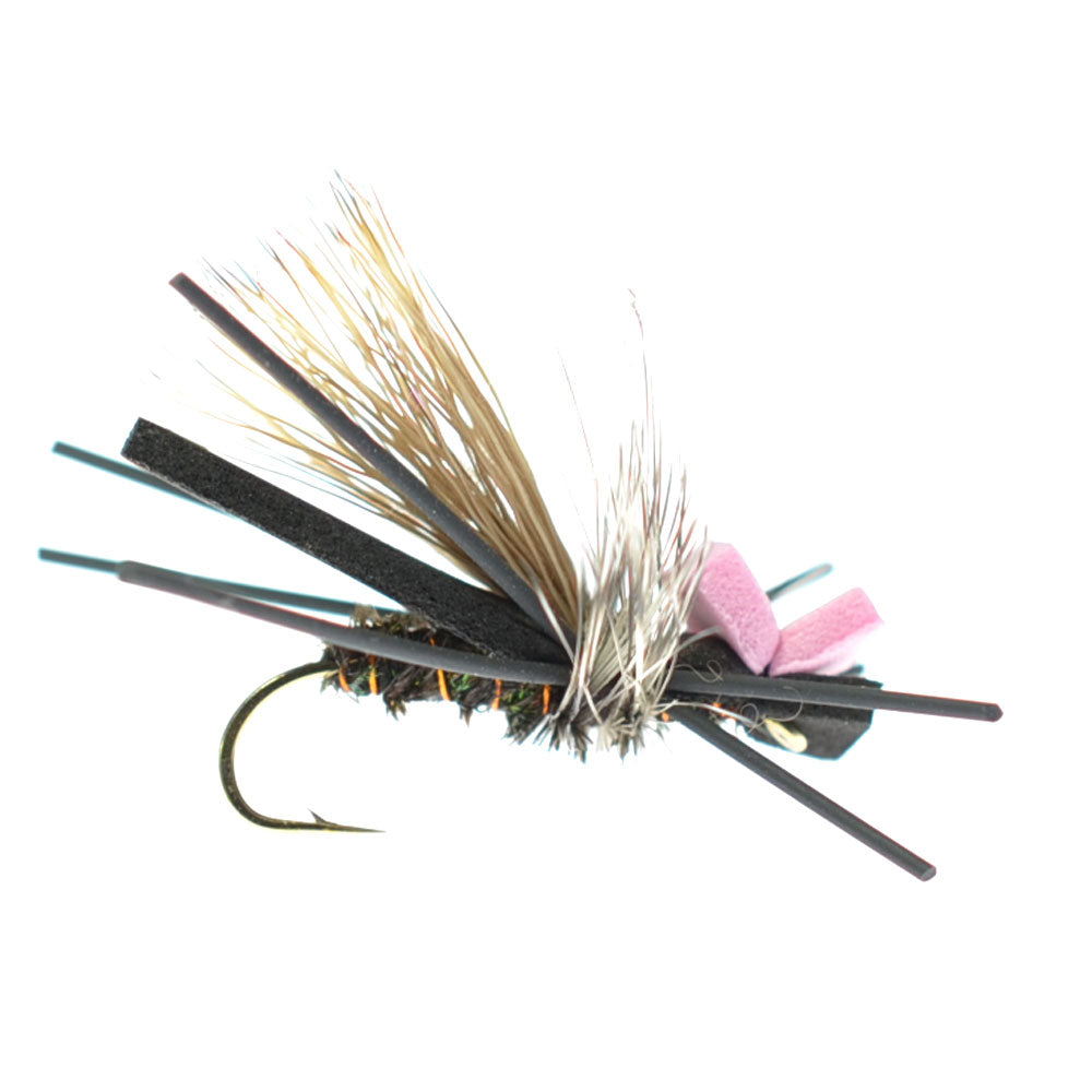 Gypsy King Hopper Foam Body Grasshopper Flies - 12 Pack, Size 10 - Korvel