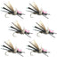 Gypsy King Hopper Foam Body Grasshopper Flies - Size 10 (Pack of 6) - Korvel