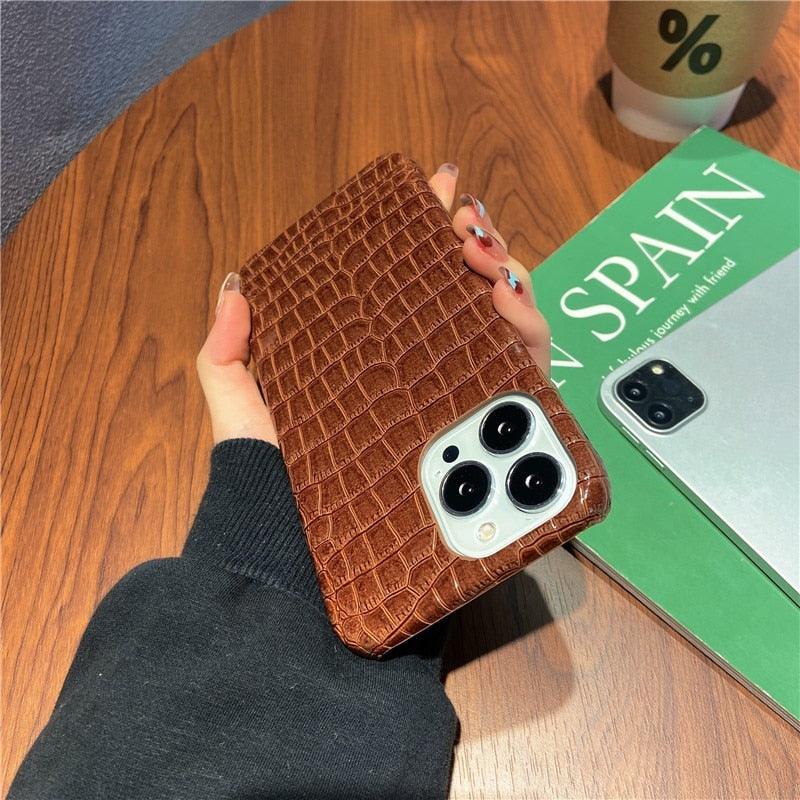 Coque en cuir véritable pour iPhone 13 Pro - Design de luxe