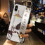 Cartoon Cat Wrist Strap Phone Case for iPhone