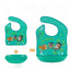 Bib de bebé de silicona ajustable y a prueba de agua con recolector de comida