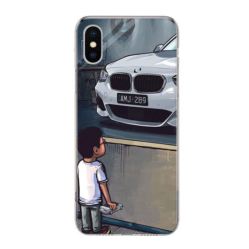 Boy See Sports Car Drift Phone Case for iPhone