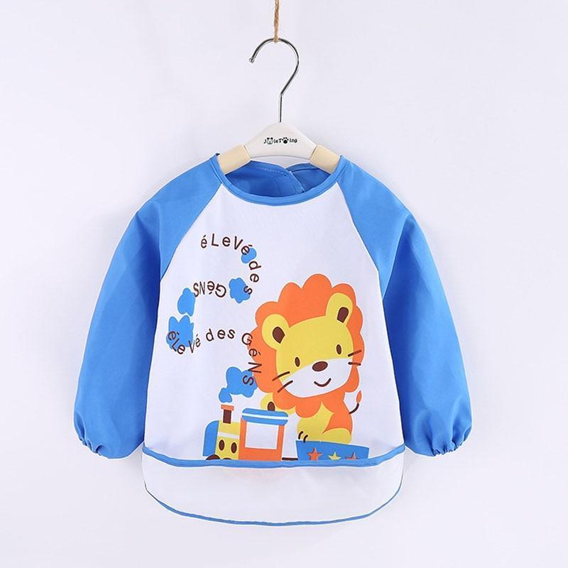 Adorable Waterproof Long Sleeve Baby Feeding Smock with Cartoon Design - Korvel
