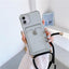 Transparent Crossbody Wallet Case for iPhone