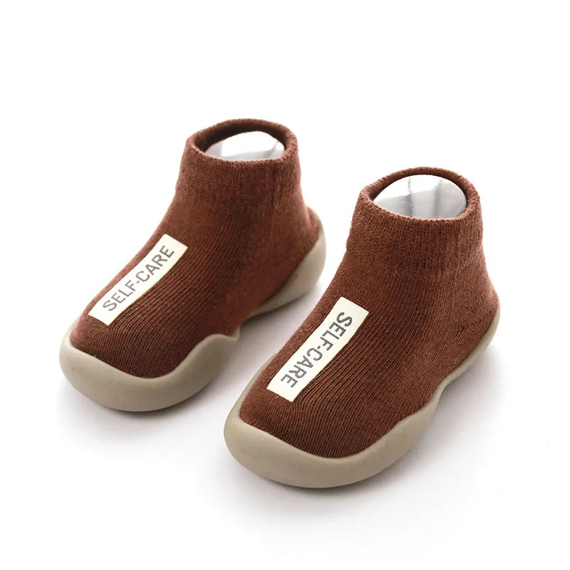 Unisex Baby Shoes First Shoes Baby Walkers Toddler First Walker Baby Girl Kids Soft Rubber Sole Baby Shoe Knit Booties Anti-slip - Korvel