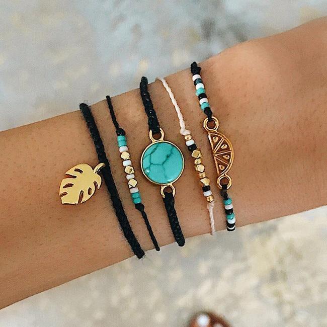 Elegant Elephant Tree of Life Tassel Bracelet Set - Luxury Jewelry for Women - Korvel