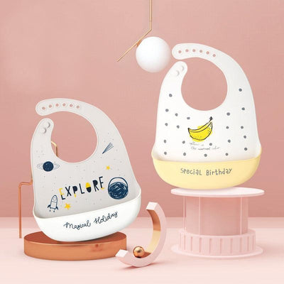 Premium Waterproof Silicone Baby Bibs - Adjustable & Colorful