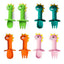Soft Silicone Baby Feeding Spoon and Fork Set - Cartoon Dinosaur