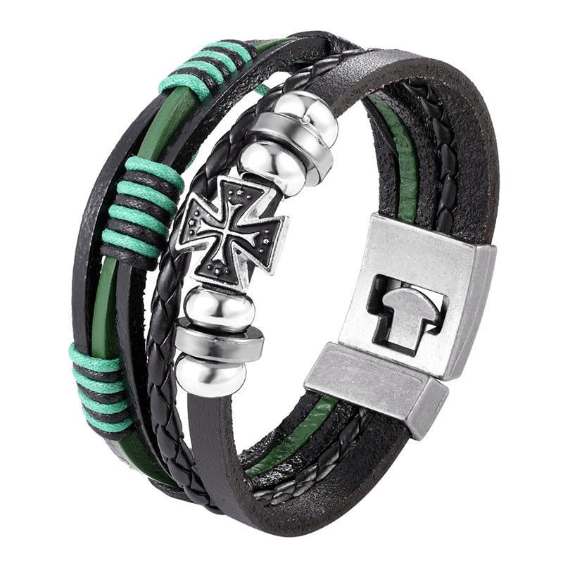 Bracelet en cuir tressé tendance pour hommes et femmes