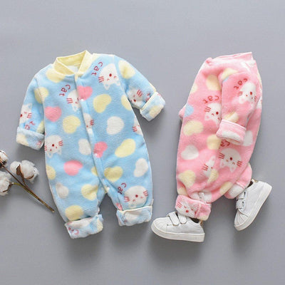 Premium Cartoon Animal Fleece Baby Jumpsuit