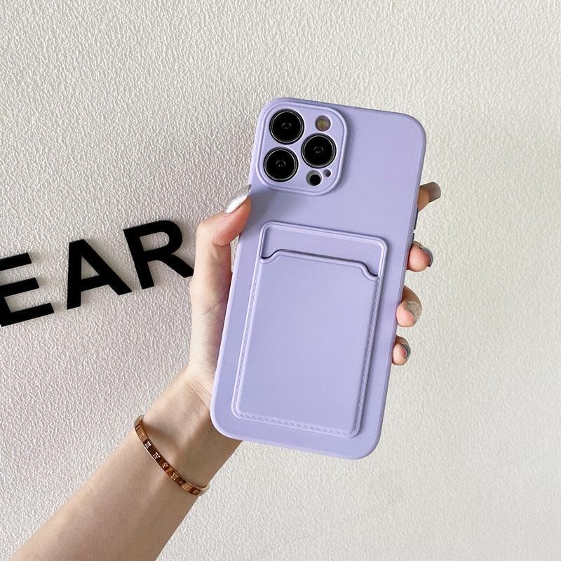 Soft Silicone Wallet Case for iPhone 14/13 Pro Max