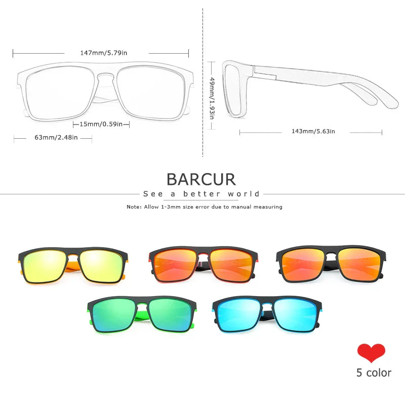 BARCUR Men's Polarized Driving Sunglasses with UV400 Protection
