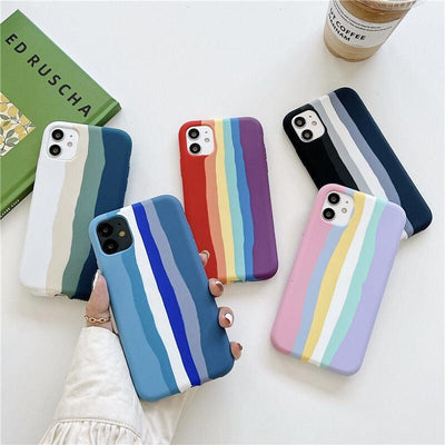 Luxury Rainbow Silicone Case for iPhone - Premium Protection