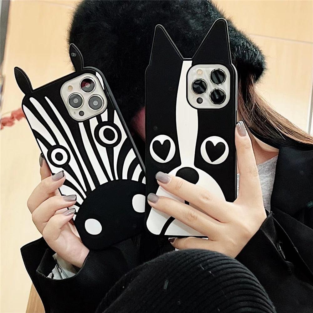 Cute 3D Cartoon Dog Silicone Phone Case for iPhone