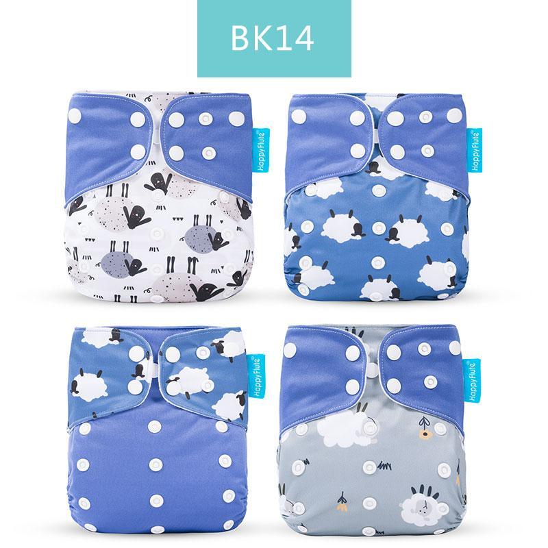 4PCS Eco-friendly Adjustable Cloth Diapers Set for Babies