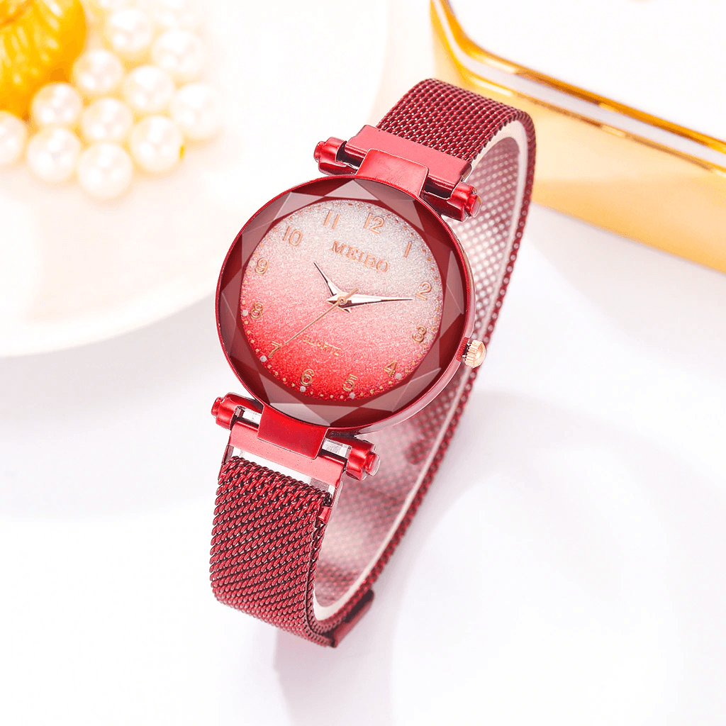Montre de Luxe à Couleur Dégradée pour Femme avec Boucle Magnétique