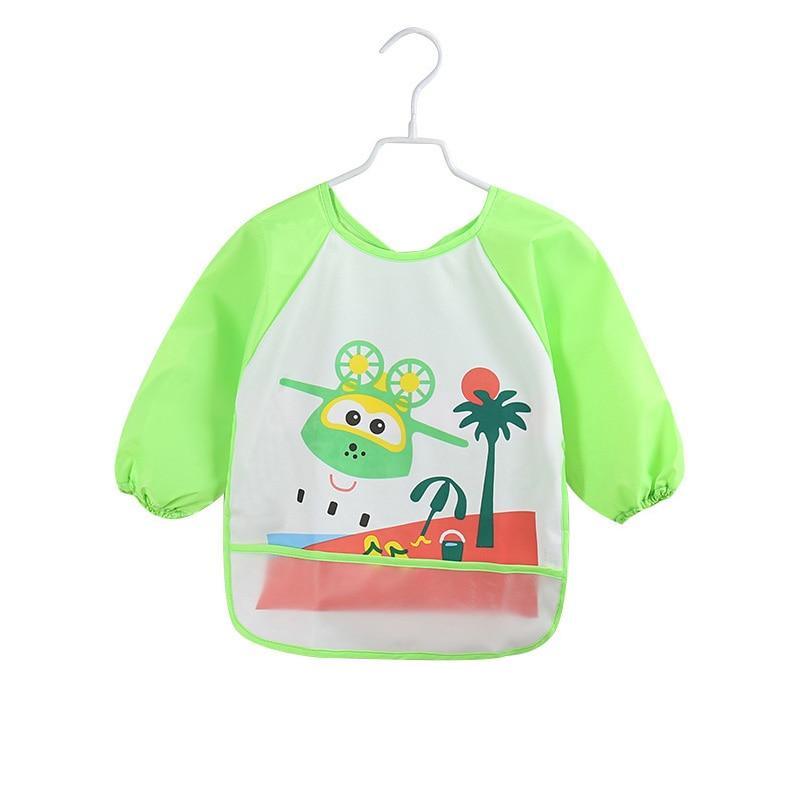 Adorable Waterproof Long Sleeve Baby Feeding Smock with Cartoon Design - Korvel