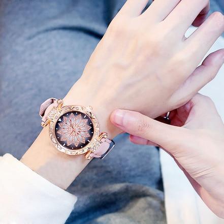 Elegant Starry Sky Women's Quartz Watch Set