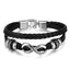 Vintage Black Bead Leather Bracelet for Men and Women