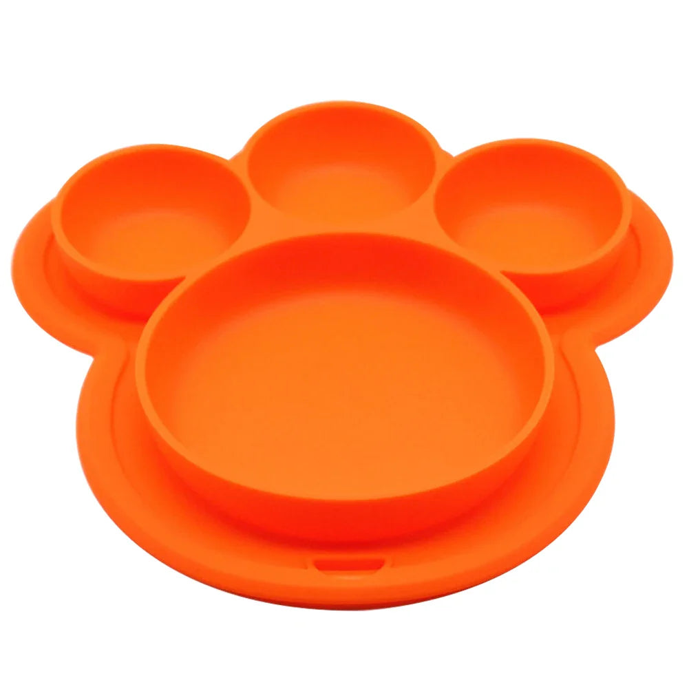 Kids Bear Paw Silicone Feeding Plate - Safe & Fun Tableware