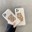 Coque de téléphone en peluche ours brun mignon pour modèles d'iPhone
