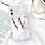 Funda de teléfono de textura de mármol blanco A-Z premium para iPhone 12 Mini