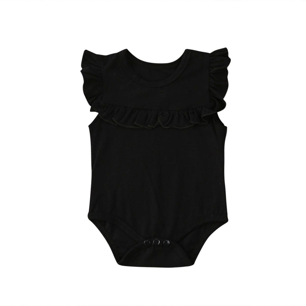 Ruffled Sleeveless Bodysuit for Newborn Baby Girls