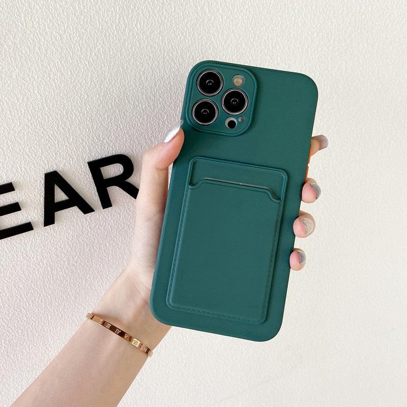 Soft Silicone Wallet Case for iPhone 14/13 Pro Max