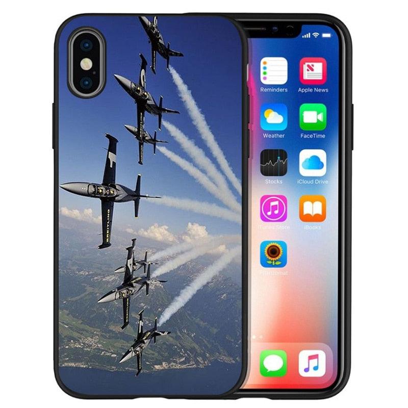 Funda de Silicona Negra para Teléfono de Cockpit de Aeronave para iPhone
