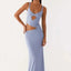 Hollow Stitch Irregular Solid Color Dress