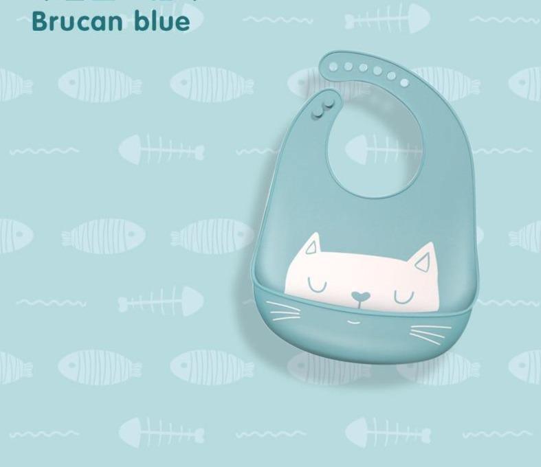 Bib de bebé de silicona ajustable con gran bolsillo - Impermeable y suave