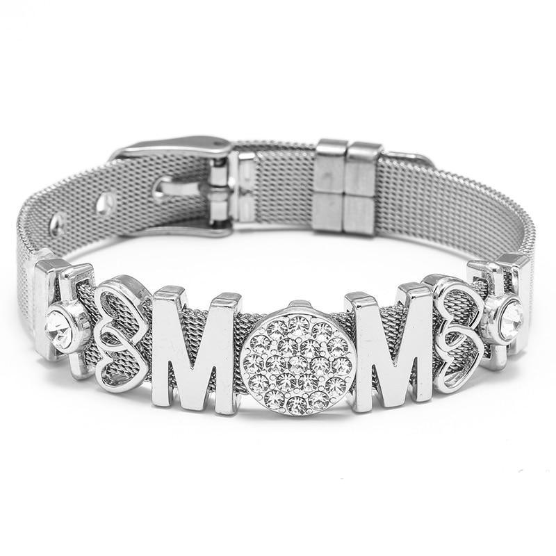 Conjunto de Pulseras de Acero Inoxidable Elegante con Charm de Corazón de Cristal