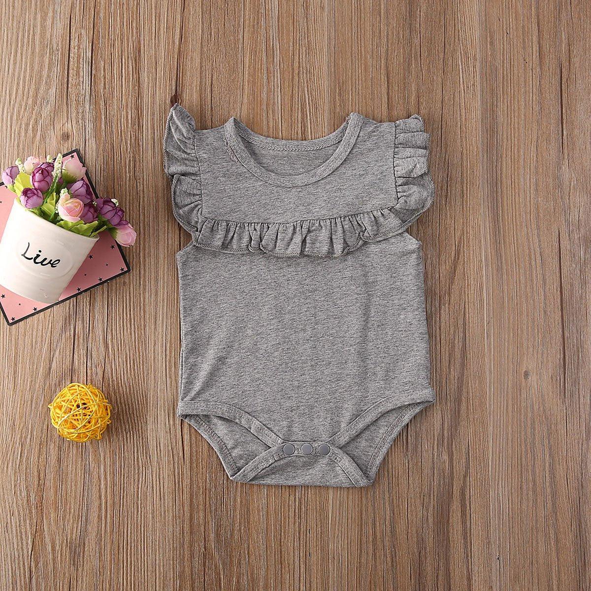 Ruffled Sleeveless Bodysuit for Newborn Baby Girls