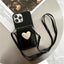 Luxury Love Black Lanyard Phone Case for iPhone