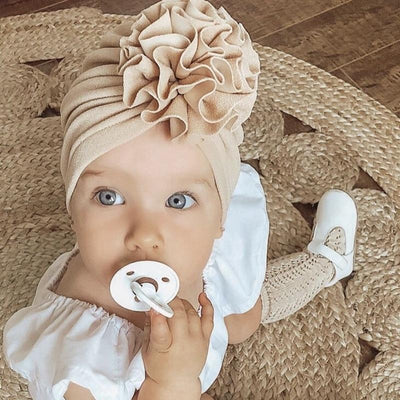 Elegant Flower Baby Hat for Girls - Toddler Turban Bonnet