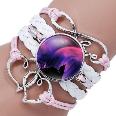 Classic Retro Wolf Head Leather Bracelet for Men & Women