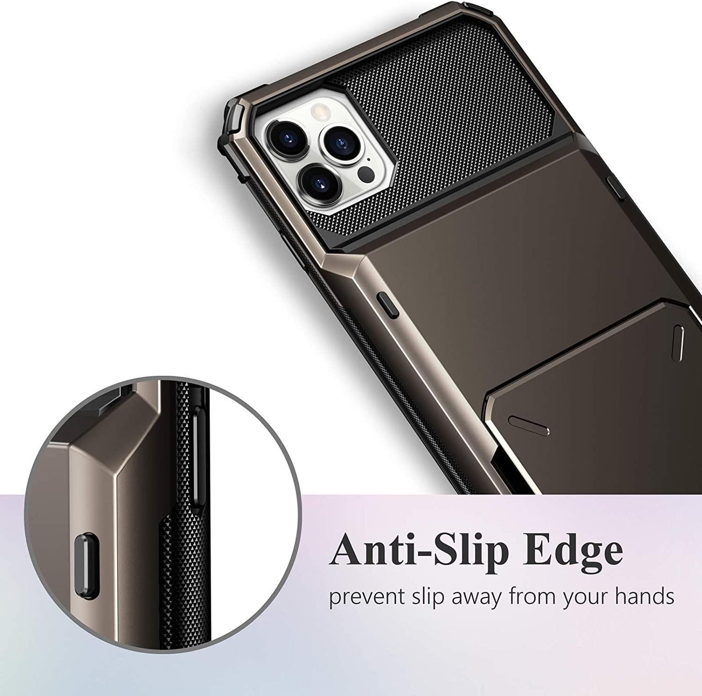 Funda para teléfono con bolsillo oculto y tarjetero para hombres en azul para iPhone 13/14