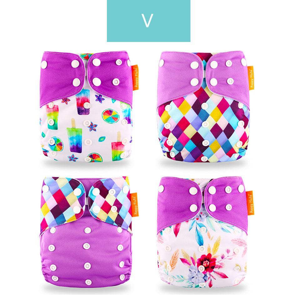 4PCS Eco-friendly Adjustable Cloth Diapers Set for Babies